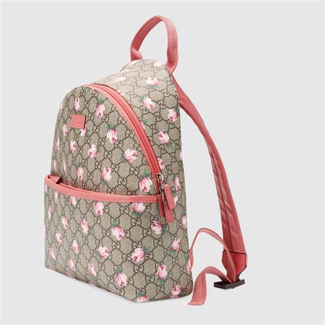 gucci girl's gg flowers backpack - red|gucci mini backpack.